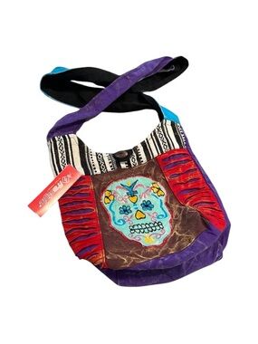 FRESTYLE SMALL HOBO SUGAR SKULL TIE DYE BAG MULTICOLORED NEW WITH TAGS